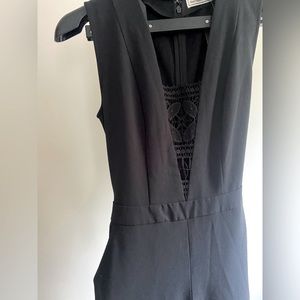 NWT Abercrombie black jumpsuit - deep plunge neckline, straight leg - high waist